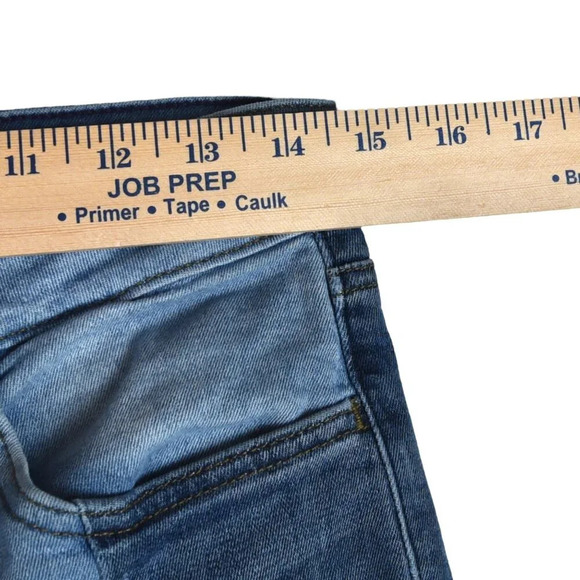 NYDJ Sheri Slim Jeans Patchwork Two Toned Mixed Textile Size 6 Coastal Preppy - Picture 3 of 10